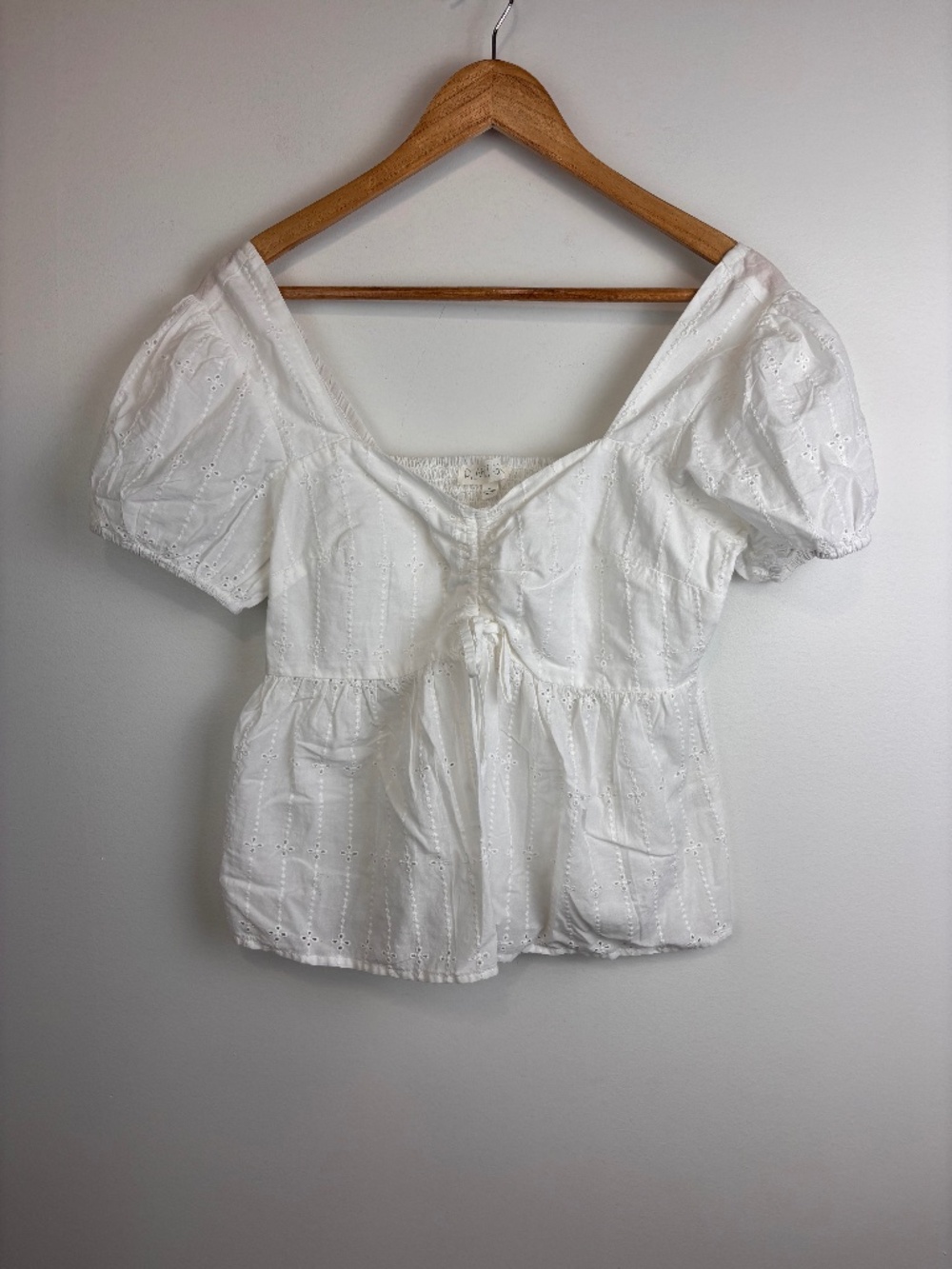 Planet Gold Peasant Blouse Cottage White Blouse Boho
